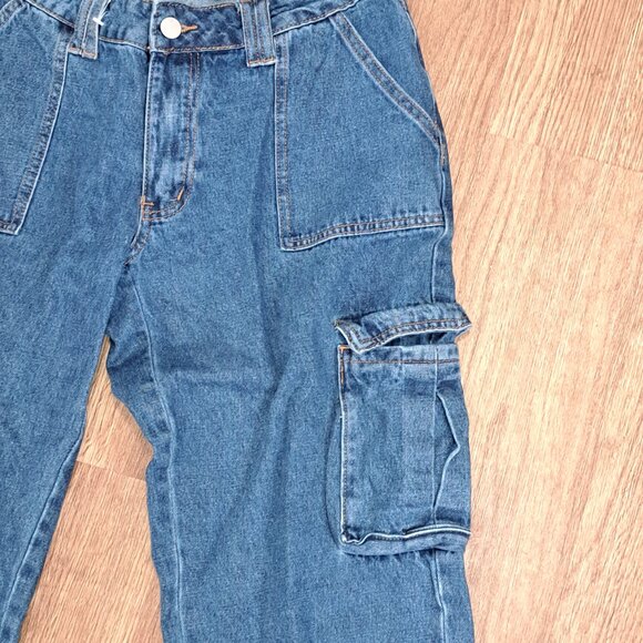 SHEIN SXY Cargo Denim Jean 90's Style Misses Size Medium - Picture 6 of 12